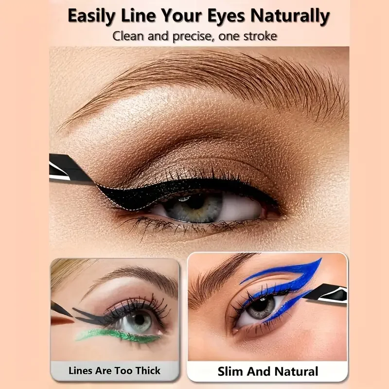 Eyeliner brush set, with tilted fine blade, suitable for precise application - suitable for all skin types.