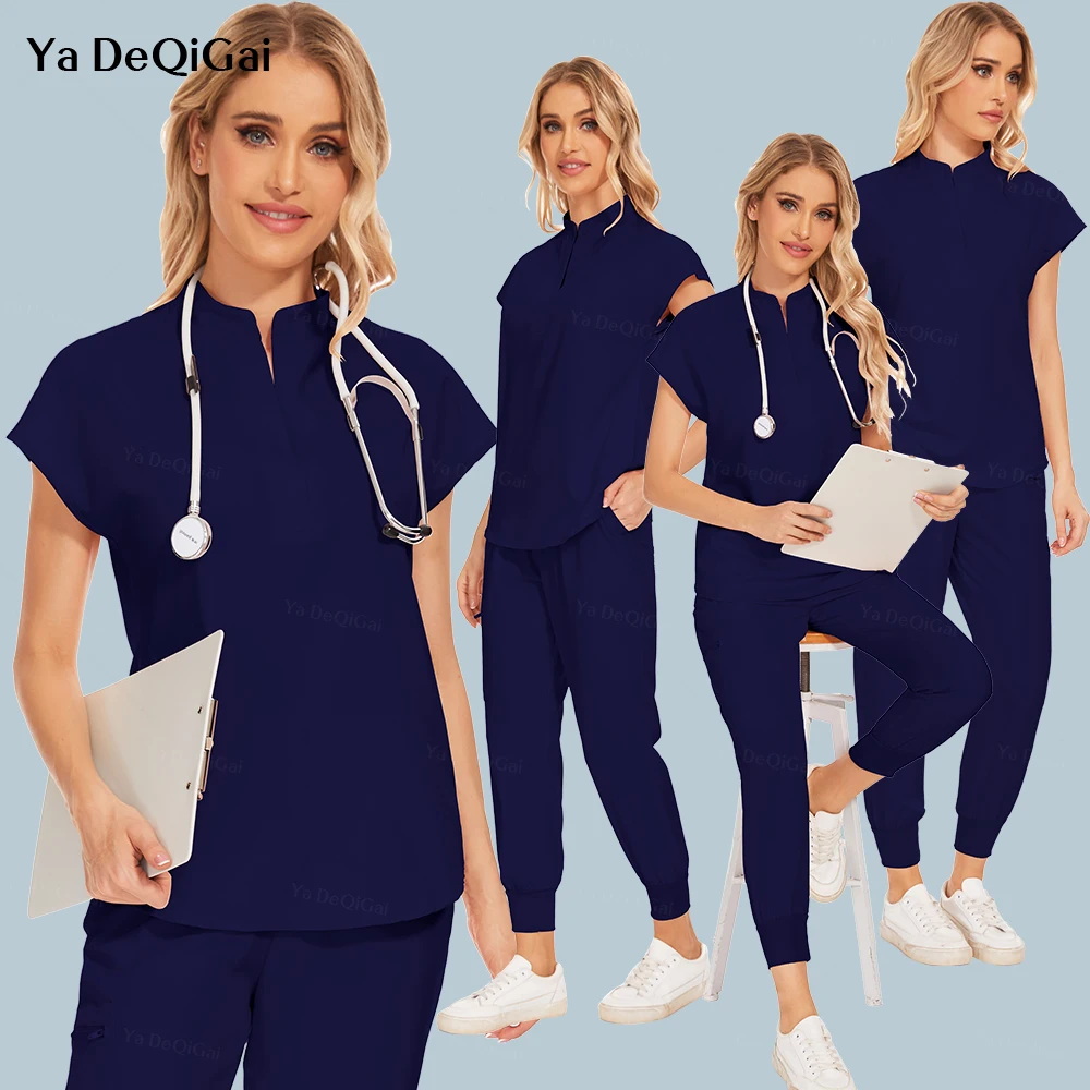 Surgical Uniforms Woman Medical Nurse Clinical Nursing Costume Beauty Doctor Workwear Dental Work Uniform Short Sleeve Suit Soft