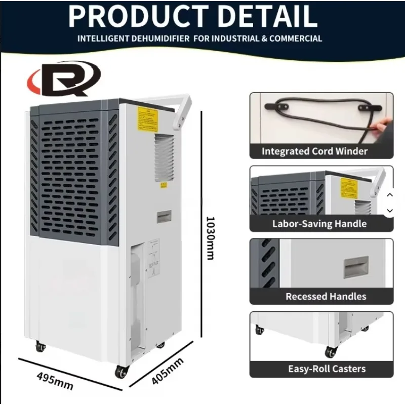 

2026150L/D China Moisture Dehumidifier Basement Greenhouse Air Dehumidifier Commercial Heavy-Duty Vertical Design Dehumidifier