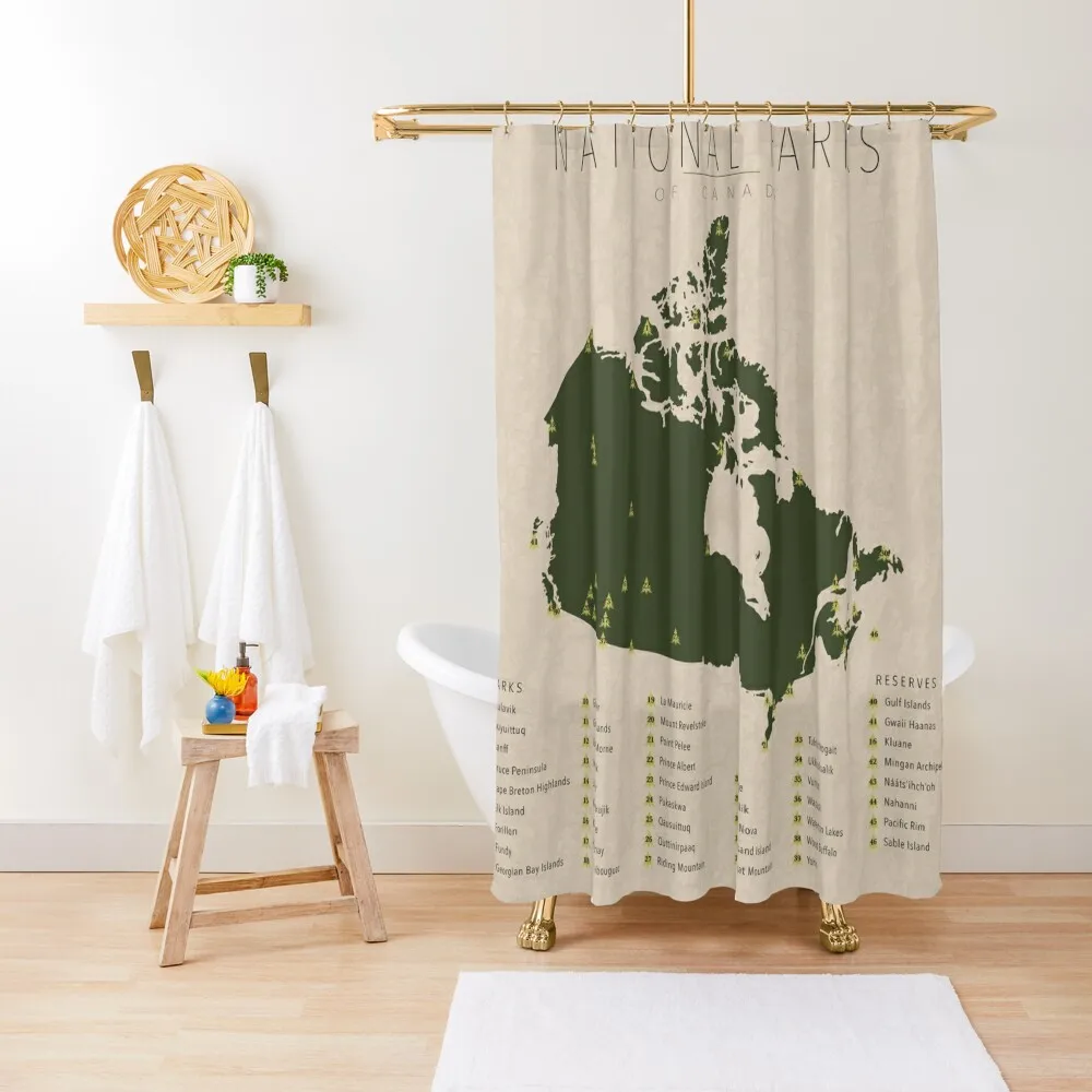 

National Parks of Canada Shower Curtain Elegant Bathroom Washable Waterproof Fabric Shower Curtain