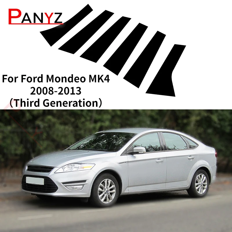 Autocollant de jupe à rayures latérales en vinyle en Fiber de carbone 5D, 2 pièces, autocollant de corps pour Ford Mondeo MK3 MK4 MK5, accessoires de Fusion  34