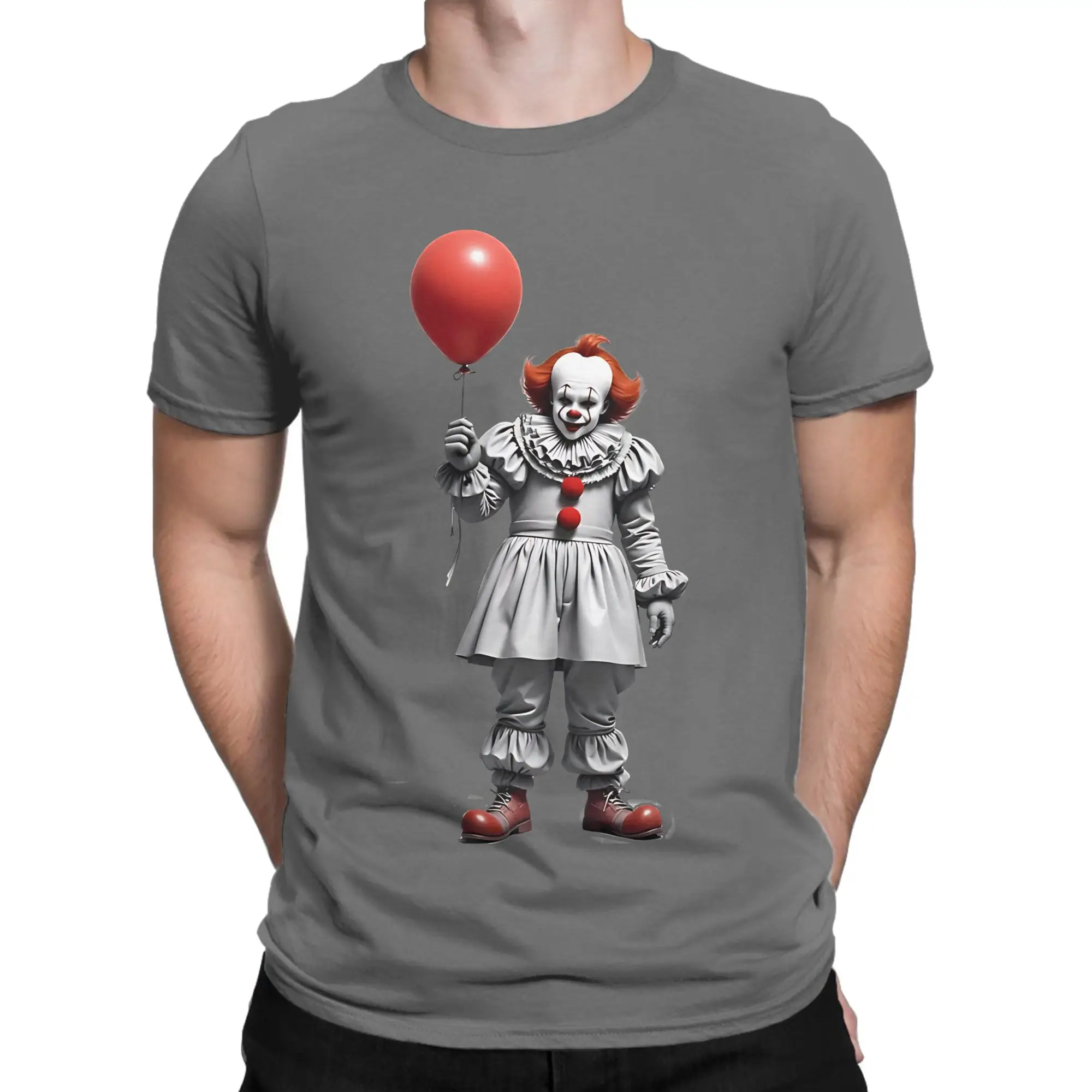 Novelty Halloween Movie Horror Pennywises Movie T-Shirt Men's Cotton Short Sleeve  Round Neck Summer Tops Shirts