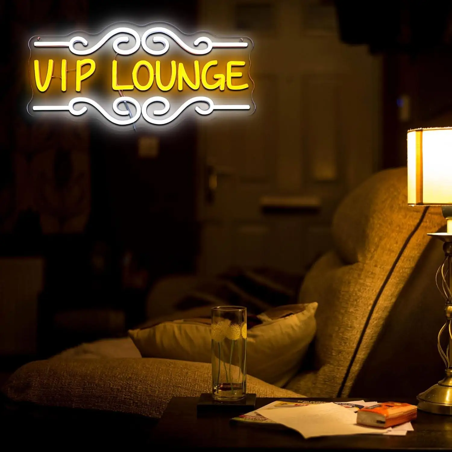 Vip Lounge Neon Sign USB Dimmab LED Lights for Club Lounge Room Bar Hotel Cafe Nightclub VIP Room Bedroom Decoration Night Light
