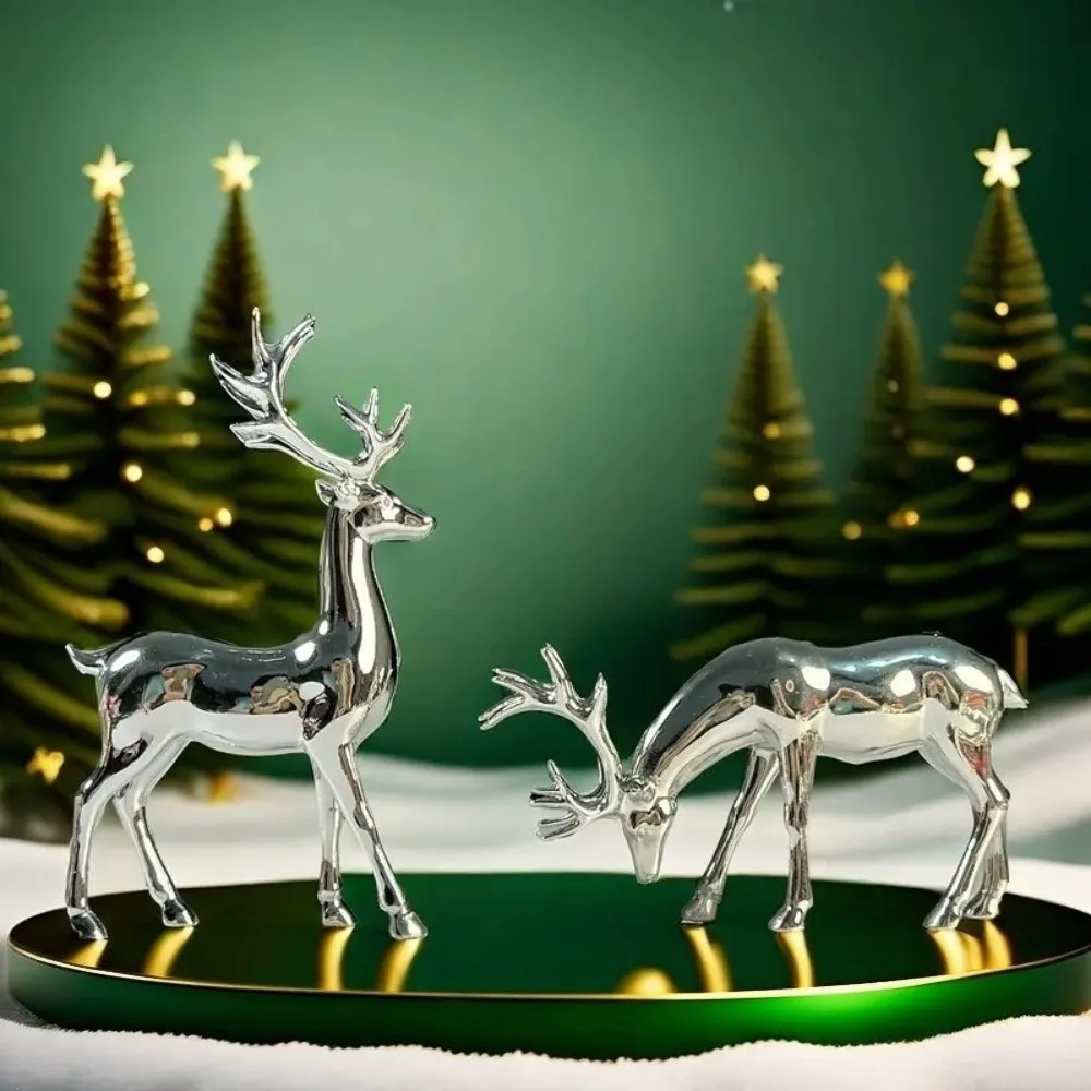 Creative Deer Desktop Ornament Modern Sitting/Standing Position Christmas Deer Statue Exquisite Cute Elk Home Decor Living Room