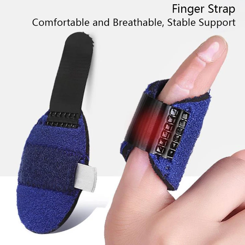 1Pc Pain Relief Finger Splint Fracture Protection Brace Corrector Support With Adjustable Tape Bandage