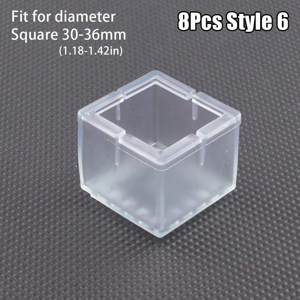 8 قطعة جديد المضادة للانزلاق الجدول كرسي الساق قبعات مقاومة للاهتراء أقدام أثاث الطابق حامي منصات شفافة كتم الصلبة قدم يغطي #1