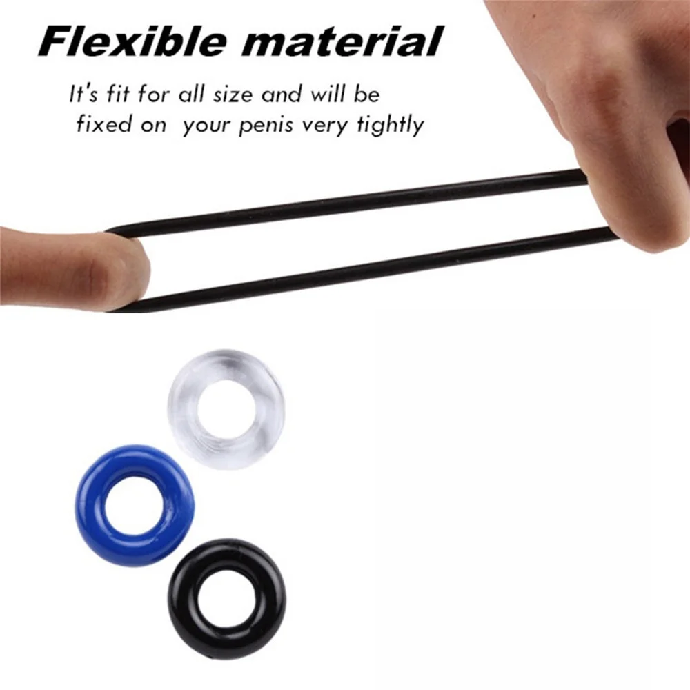 Silicone Penis Ring Long Lasting Training Time Delay Penis Cock Ring Adult Sex Toys For Men Dick Enlargement Scrotum Testis Ring - view 3
