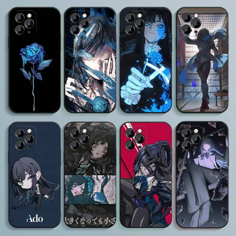 

A-Ado Japanese Singer Phone Case For iPhone 17,16,15,14,13,12,Pro,Max,Plus,E,SE4,Air,Mini Black Soft Cover