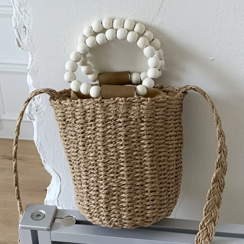 

​2025 Summer Raffia Bucket Bag - Adjustable Boho Crossbody Purse, Handwoven Beach Tote & Lightweight Vacation Bag for Women​