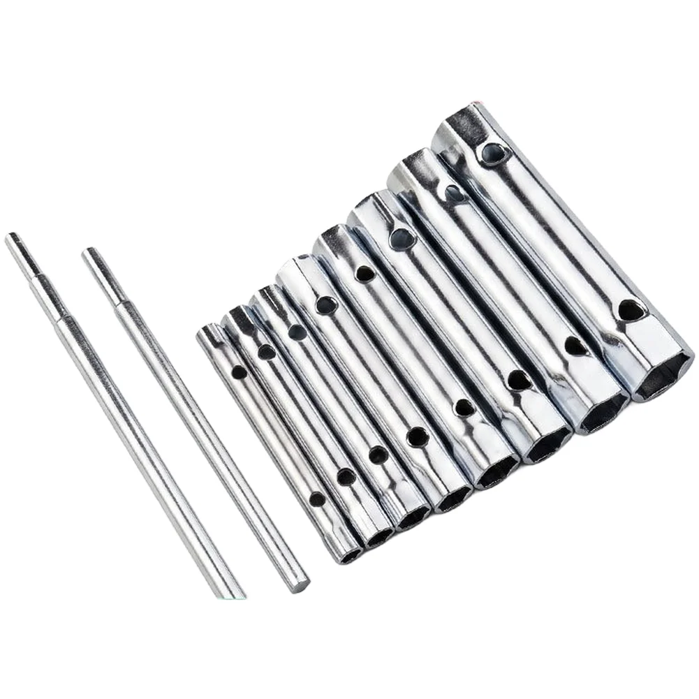 5/8pc Metric Tubular Box Wrench Set Tube Hollow Socket Wrench Filter Wrench Double-Ended Tubular Spanner Tap Installation Wrench
