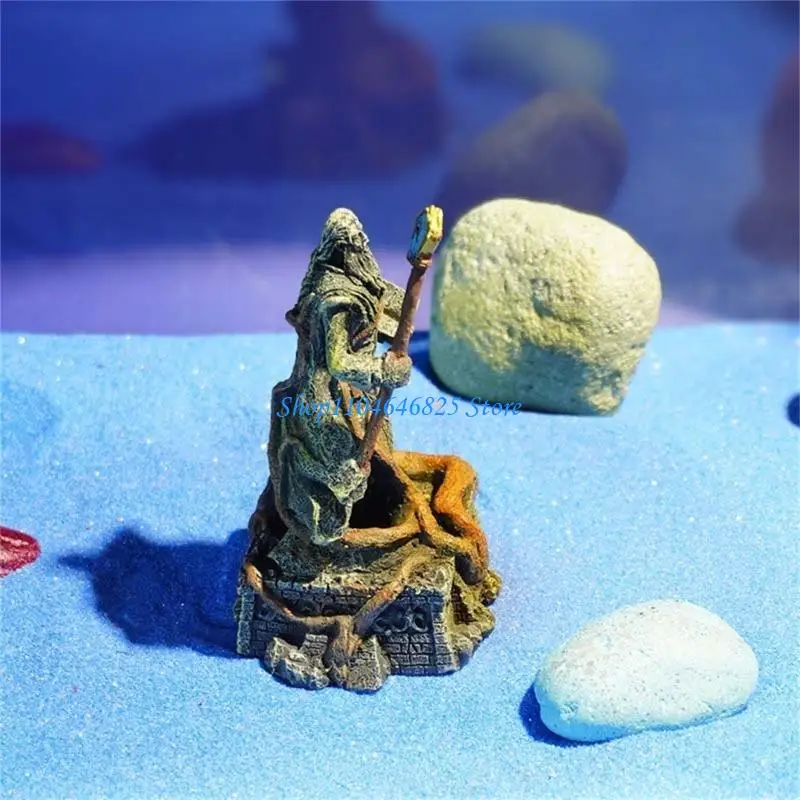 

Artificial Wizard Figurine Landscape Ornament Aquariums Scene Display Accessory