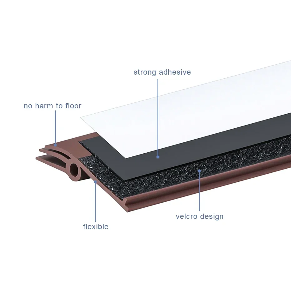 Seal Strip for Bottom of Door Draft Stopper Anti-cold Soundproof Weatherstrip One Side Under Door Sealer Weather Stripping