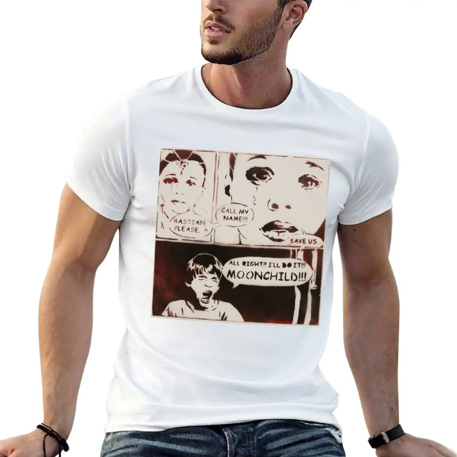 MrMAHAFFEY'S Moonchild Neverending Story Comic Style T-Shirt anime t shirts for man t shirt man plain T-Shirt