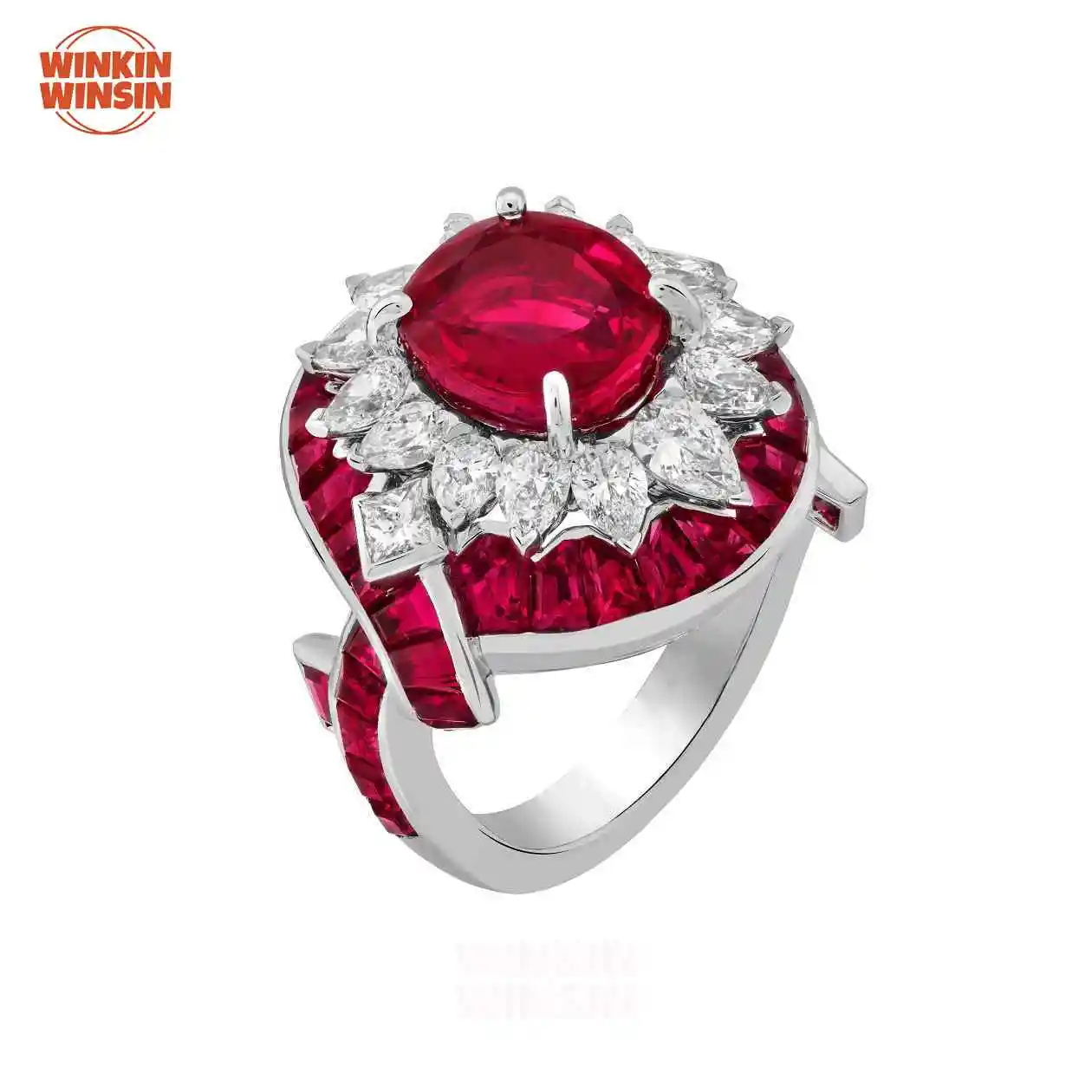 

Winkin Winsin Pigeon Blood Grc Cultivated Ruby Versatile Girls' Ring