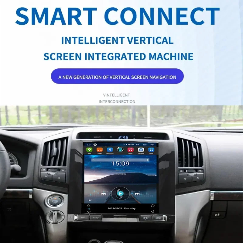 Pemutar Radio mobil Android layar vertikal 9.7 inci, Radio mobil untuk layar sentuh penuh Universal GPS Carplay Auto Stereo DVD