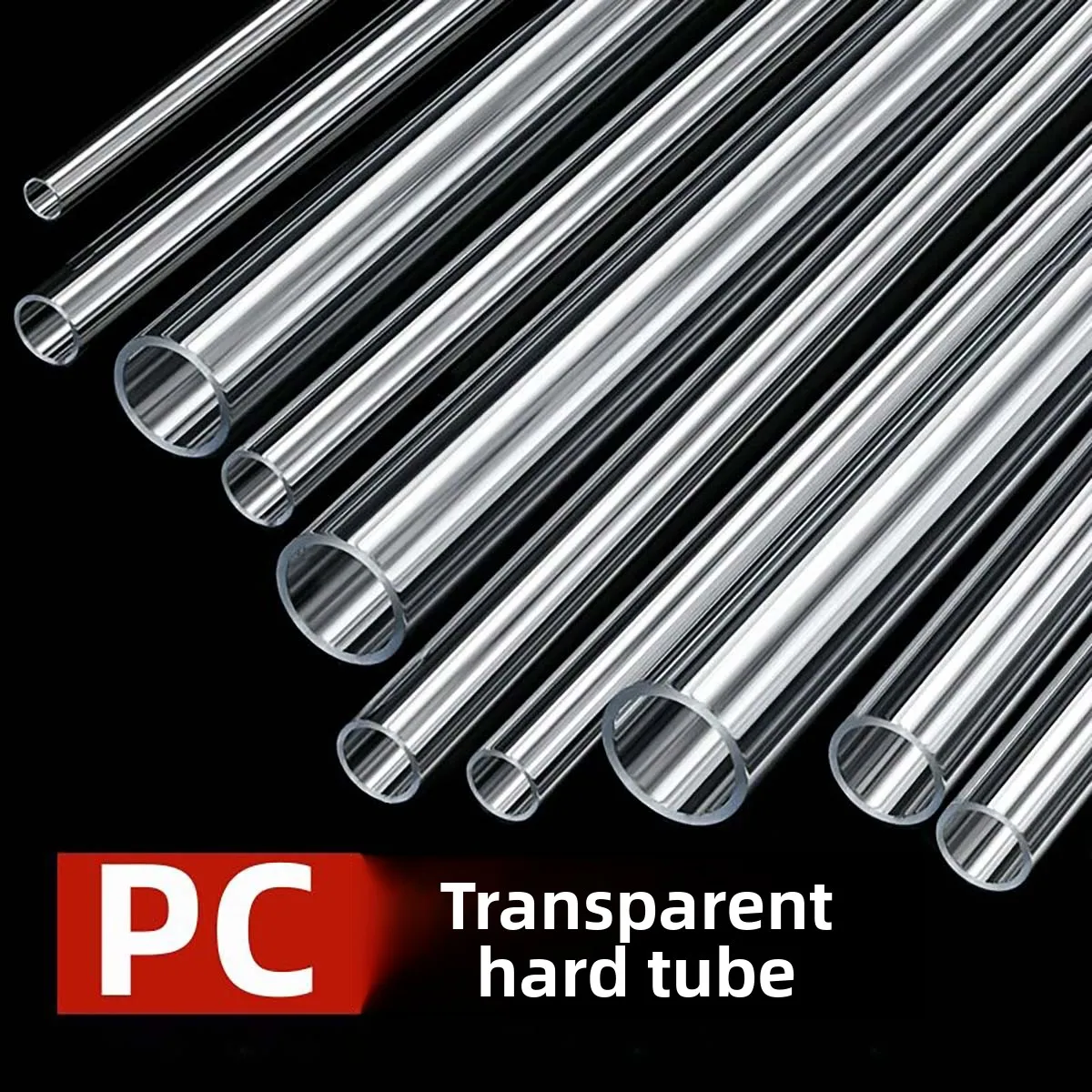 Small Diameter Clear PC & PVC Hard Tubing, Transparent Hollow Round Plastic Tube Cut‑to‑size