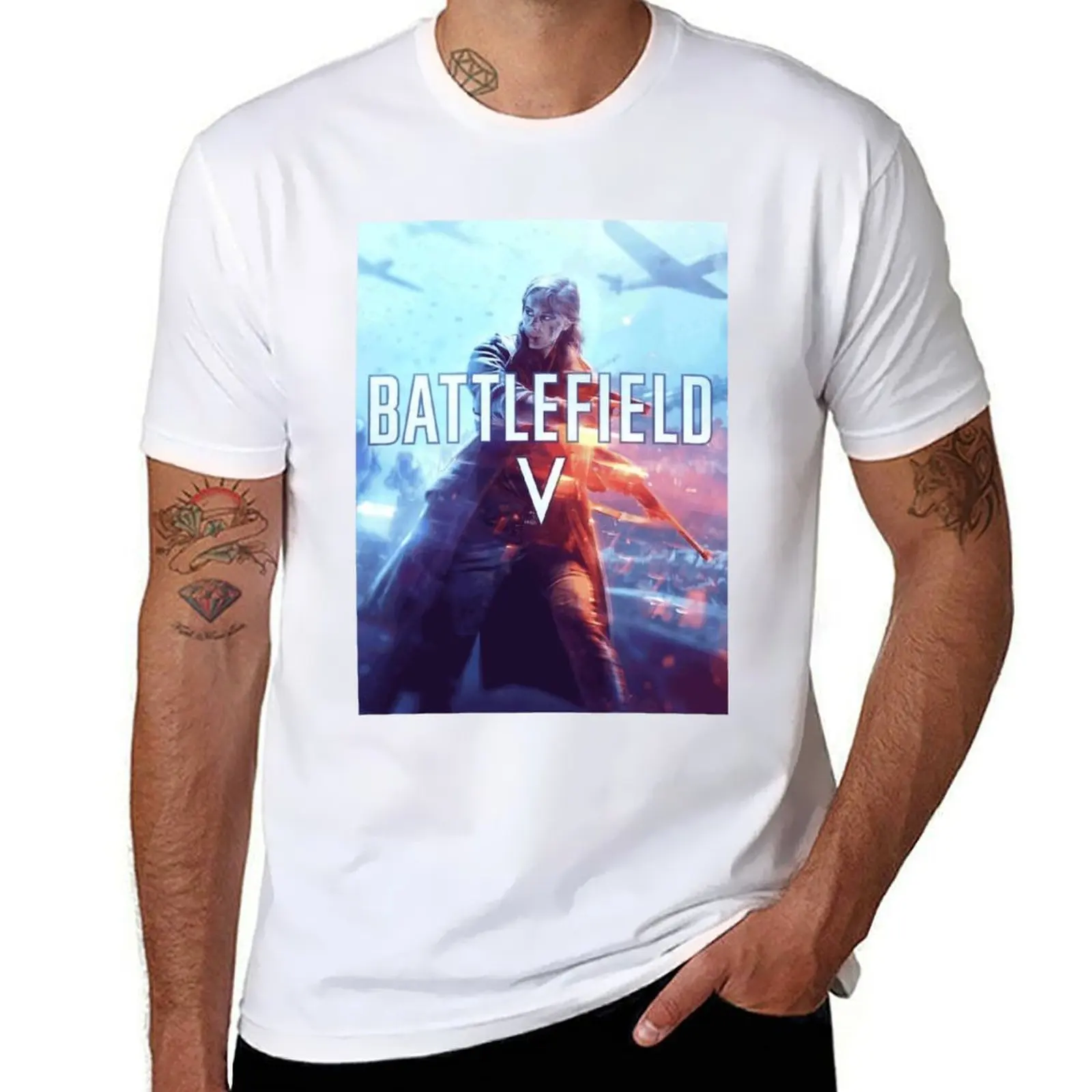 Battlefield Fan 5 V 4K Classic Art T-Shirt Regular Fit Plain Tee Shirt