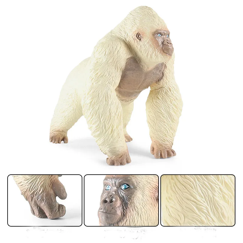 Simulation Static Animal Model Soft Rubber Children's Toy Large Mountain Gorilla Creative Doll Decoration For Kids