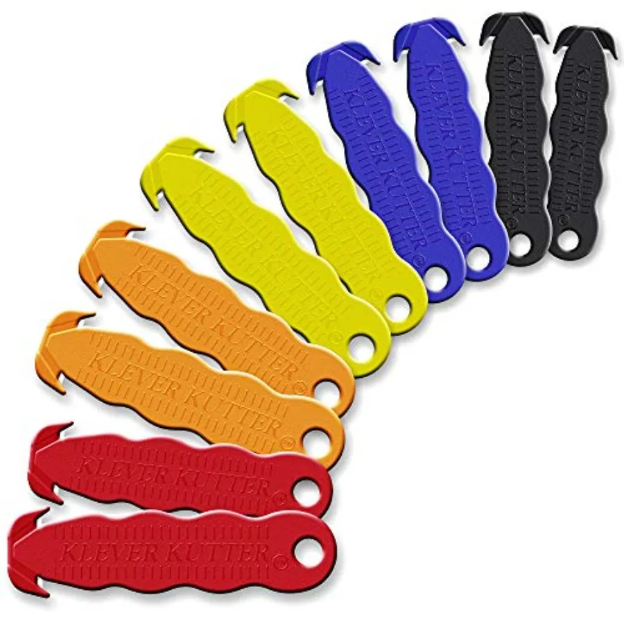 

Klever Innovations Cutter Stainless Steel Package Opener Safety Utility Cutter Assorted Colors 10 pcs KLEVER - 10/PACK MIX