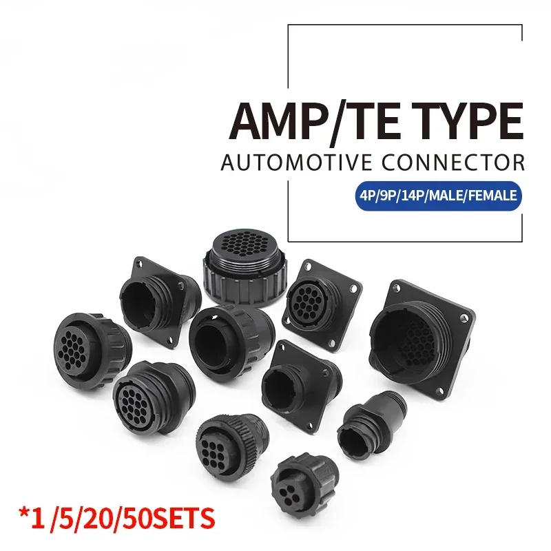 1/5set SMT Equipment Signal Connector AMP Type 4/9/14Pin Black Plastic Connector Replaces AMP SMEMA Plug Male And Female