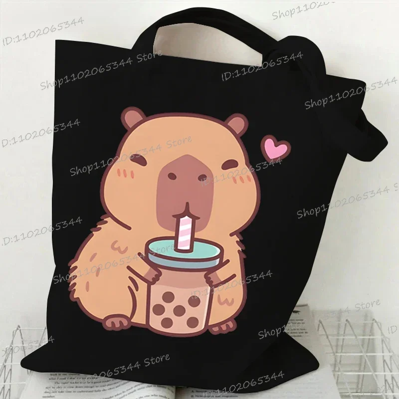 Bobo Tea Capybara grafika torebki damskie Harajuku torba na ramię ze zwierzętami moda kreskówka torba na zakupy torba boczna dla pań