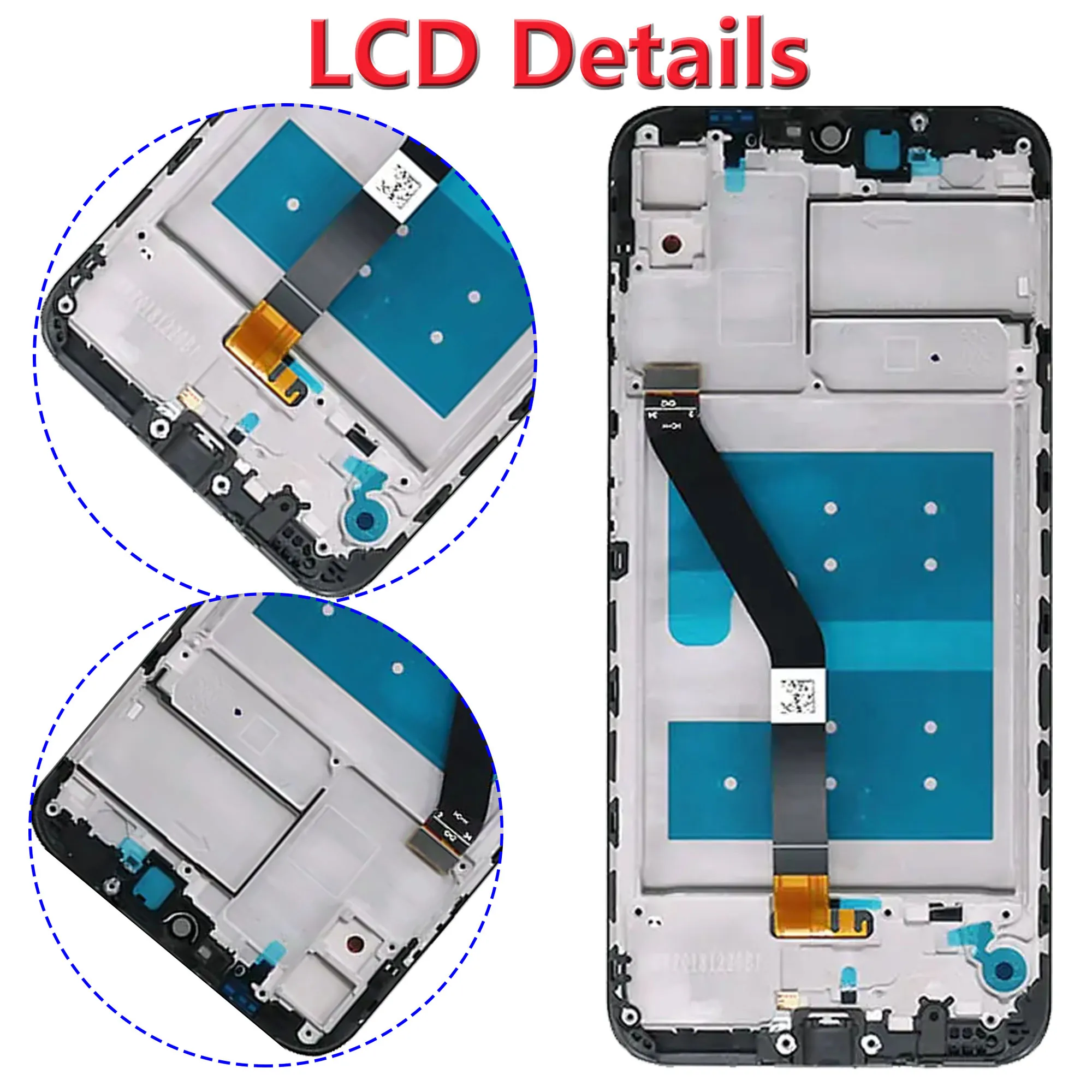 Pantalla Full With Frame For Mobile Phone HUAWEI Y6s 2019 Lcd Display Touch Screen Replacement Repair Parts  JAT-L41 L28 LX1 LX3