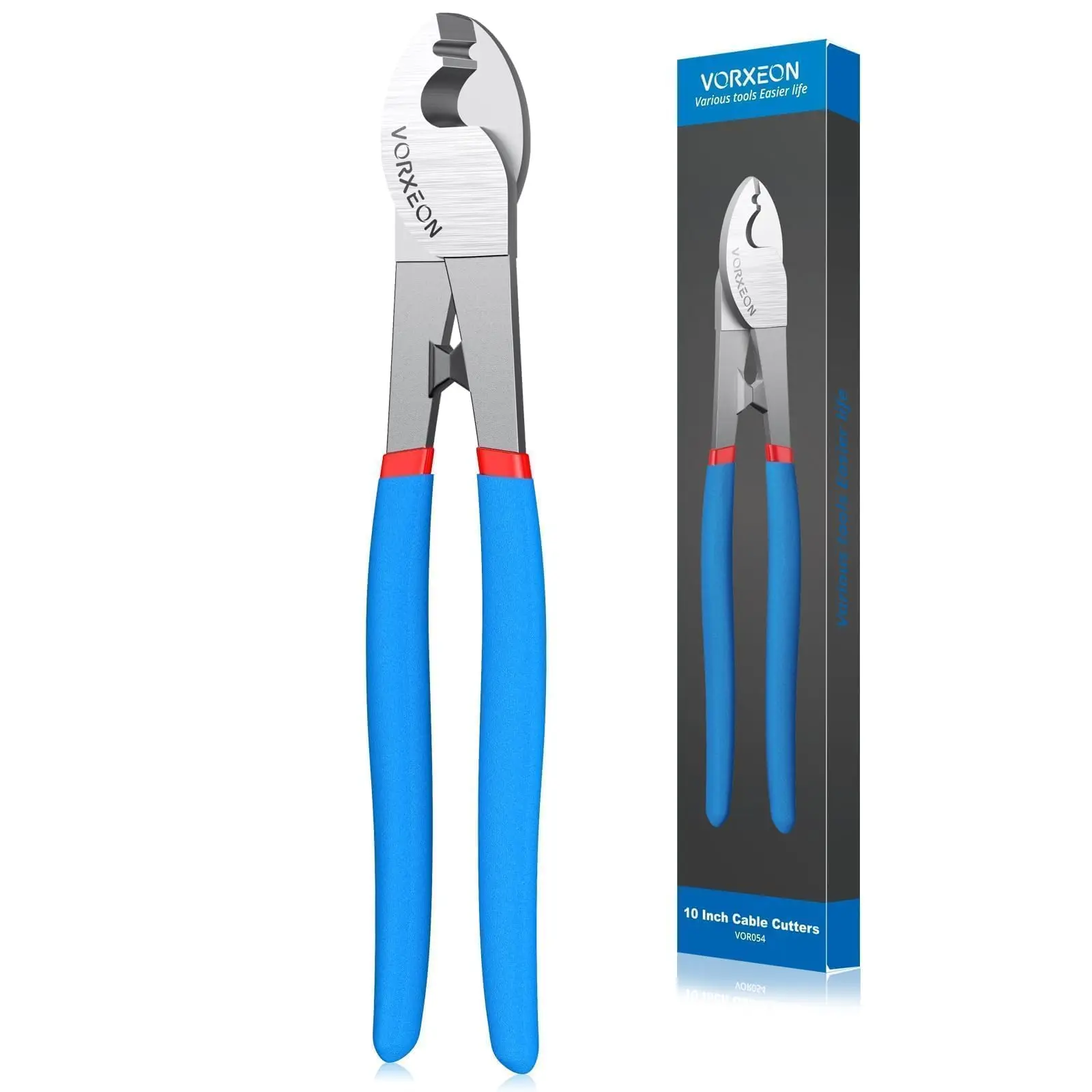 

10-Inch Compact Heavy-Duty Cable Cutter Small Head - High-Leverage Tool for Soft Copper/Aluminum Wires & Communication Cables