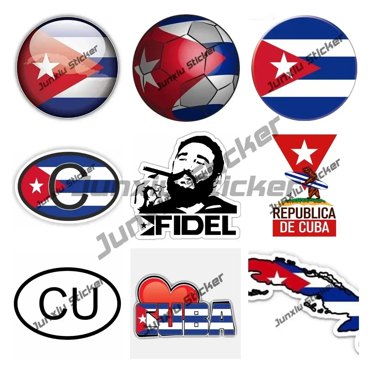 

Creative Car Sticker Cuba Heart Flag Cuba Map Flag Cuba Country Code C Vinyl Decal Sticker Waterproof Car Decal Bumper Sticker