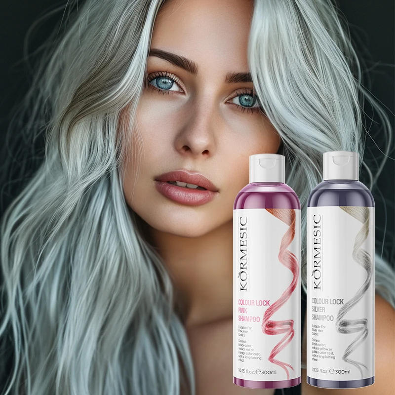 

1/2 шт. унисекс шампунь с цветными фиксаторами, шампунь для фиксации волос розового и серебряного цвета, осветляющий очищающий уход, восстановление блеска для окрашенных волос