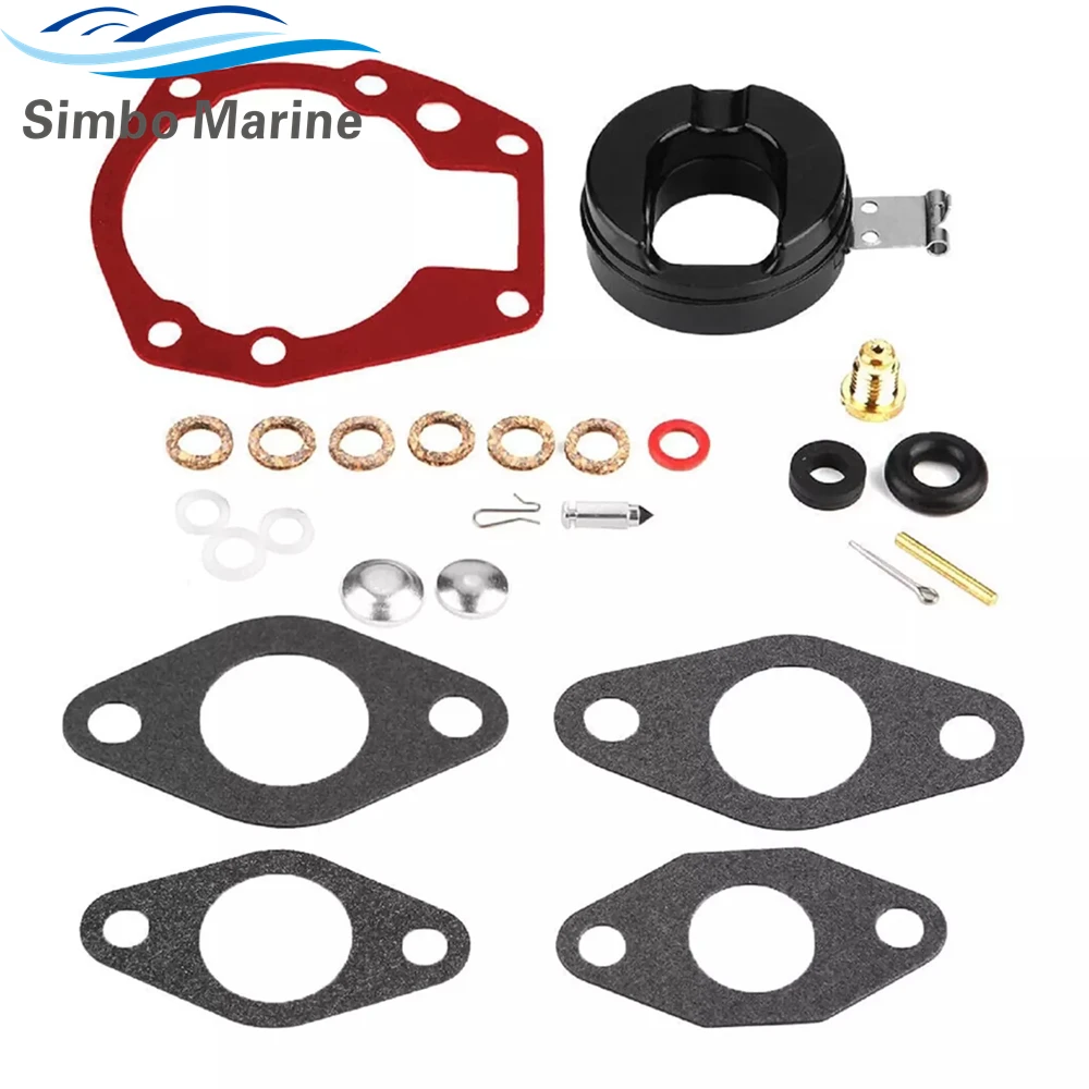 New For Johnson Evinrude 5hp 5.5hp 6hp 7.5hp 10hp 15hp Carburetor Kit w/ Float 382048  383052  383067  398532  439071 image 6