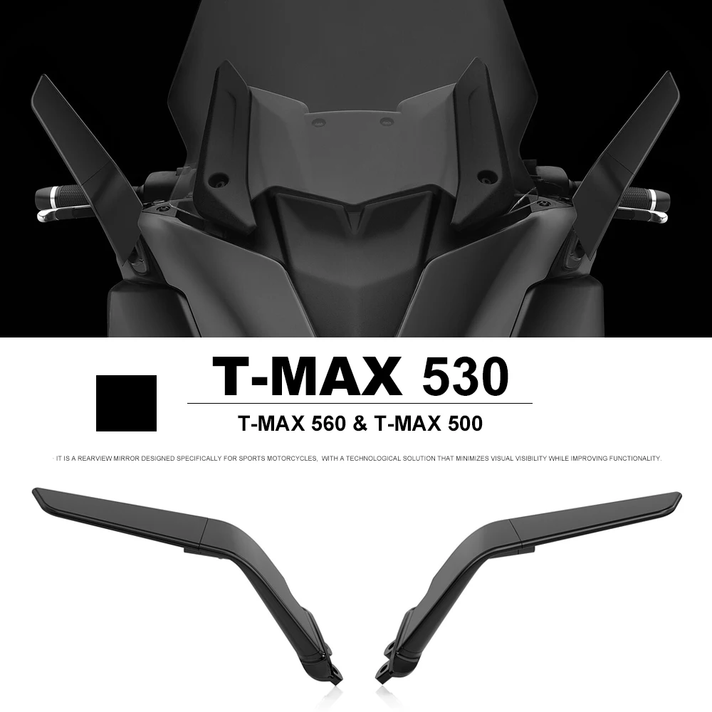 

New For Yamaha T-MAX560 2020 2021 T-MAX500 2004-2012 T-MAX530 2012-2019 Motorcycle Rotating Fixed Wind Wing Rearview Mirror Kit