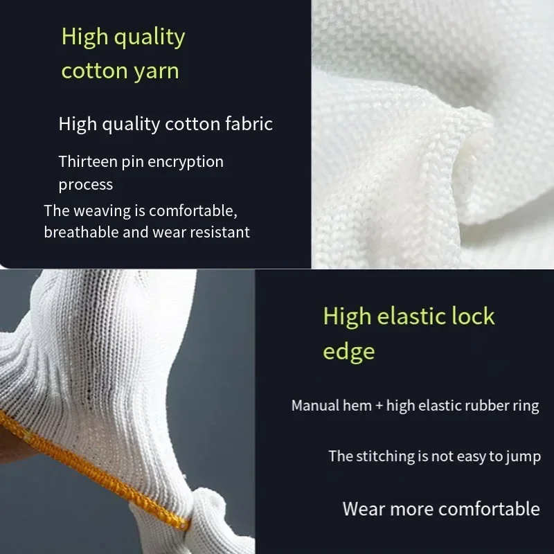 12PCS Car maintenance labor protection gloves cotton thread wear-resistant yarn work gloves wool quality cotton hand socks