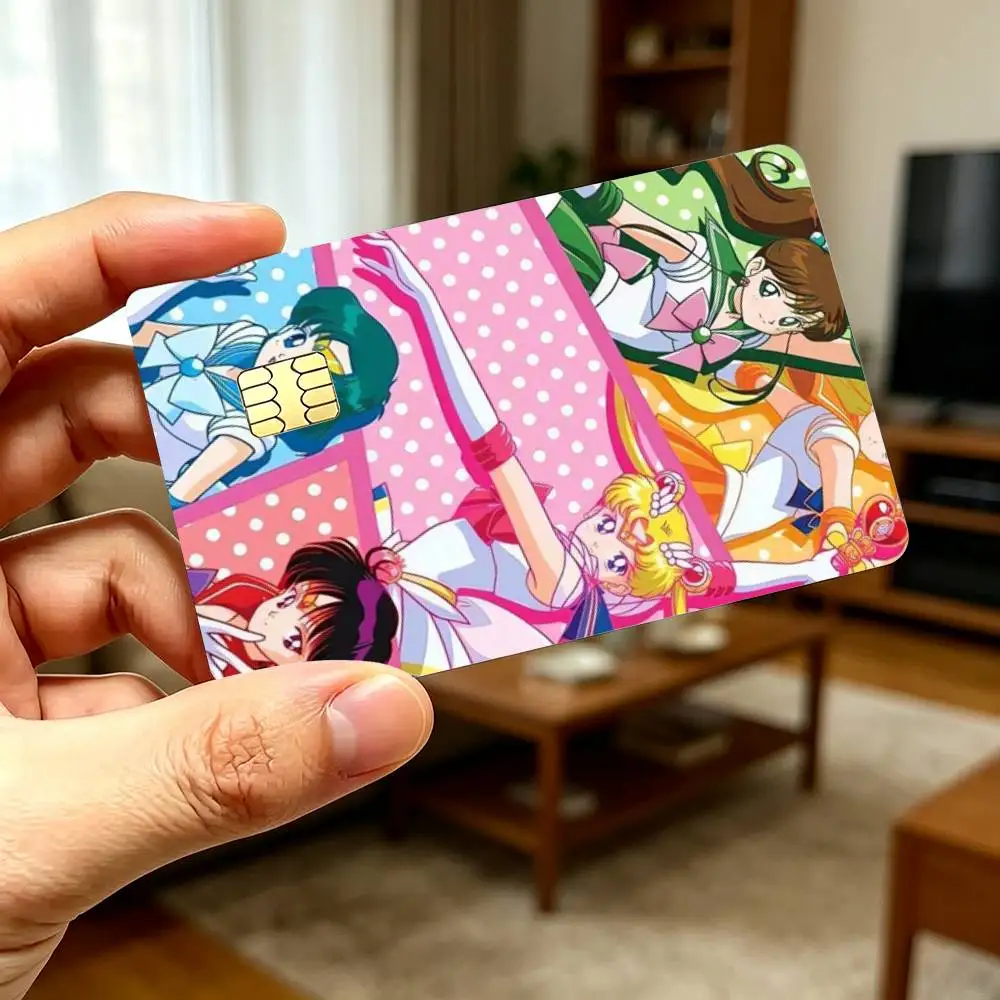 Anime Sailor M-Moon Credit Card Stickers Skin For Bank Debit Decorative Protection Scratch-resistant Gift
