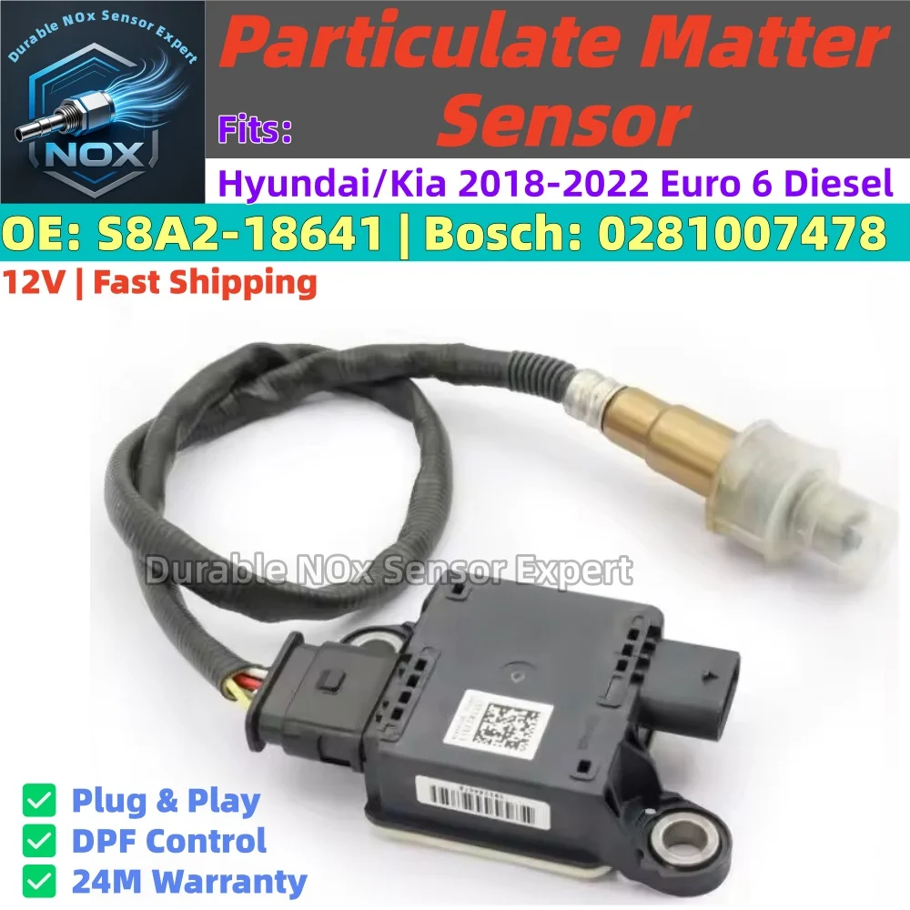 High-End Precision PM Sensor S8A2-18641 0281007478 for Hyundai Kia 2018-2022 Euro 6 Diesel