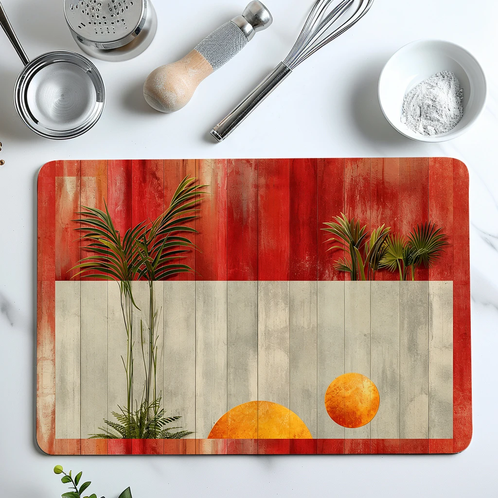 Mysterious Buddha Pattern Polyester Absorbent Mat - Decorative Floor Mat for Home, Zen-style Indoor Decoration Mat