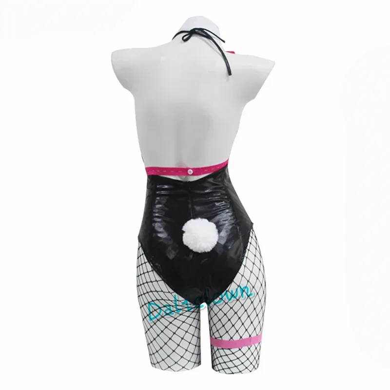 qq78Request7Miku أرنب هول تأثيري حلي شعر مستعار أنيمي الأسود براءات الاختراع والجلود الأرنب فتاة مثير بدلة للجسم حفلة الهالوين الزي مع