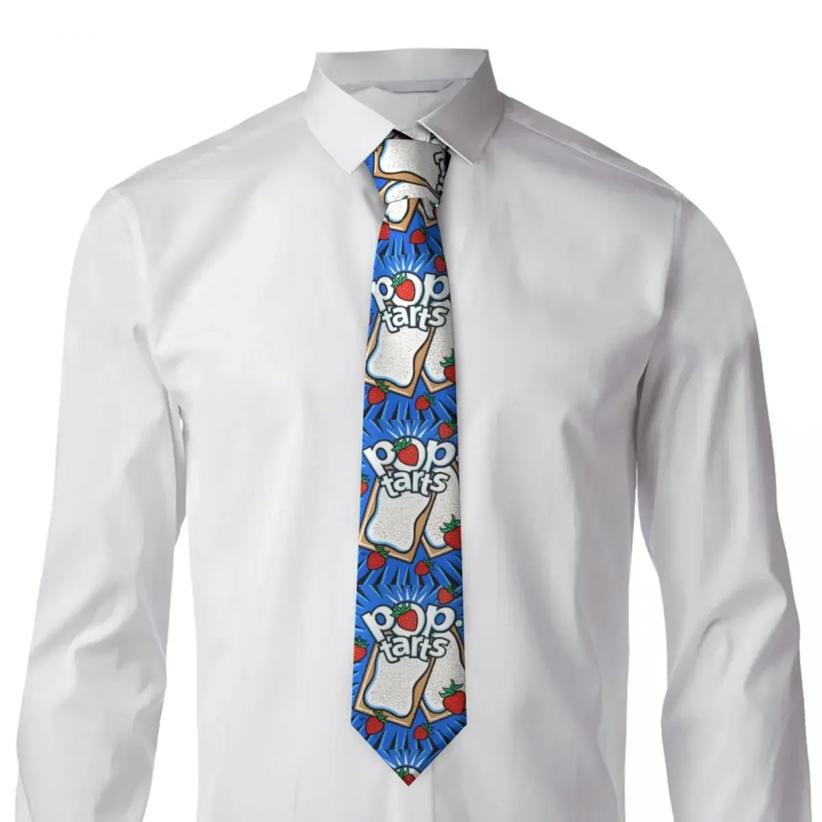 Pop Tarts Tie Hot Food Printed Design Neck Ties Retro Casual Collar Tie Adult Daily Wear Necktie Accessories