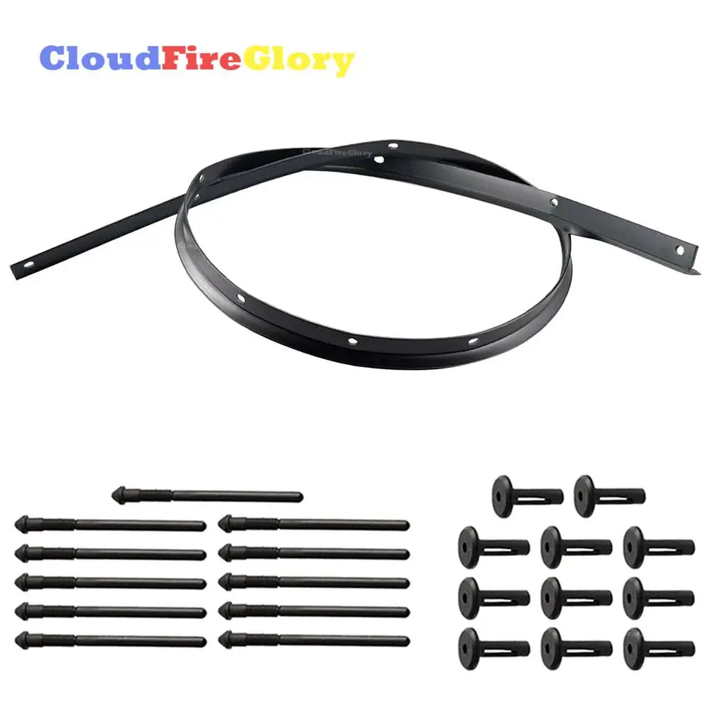 CloudFireGlory For Dodge Challenger 2008-2019 1Pcs Front Fascia Bumper Hood Seal & Rivets Black 68051392AA 68051392AB