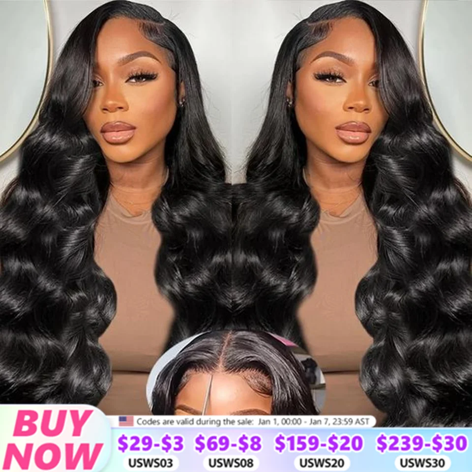 Glueless Wig Human Hair Body Wave Pre-Bleached 5x5 HD Lace Closure Wig Ready to Wear and Go Wig Remy Human Hair Pre-Plucked