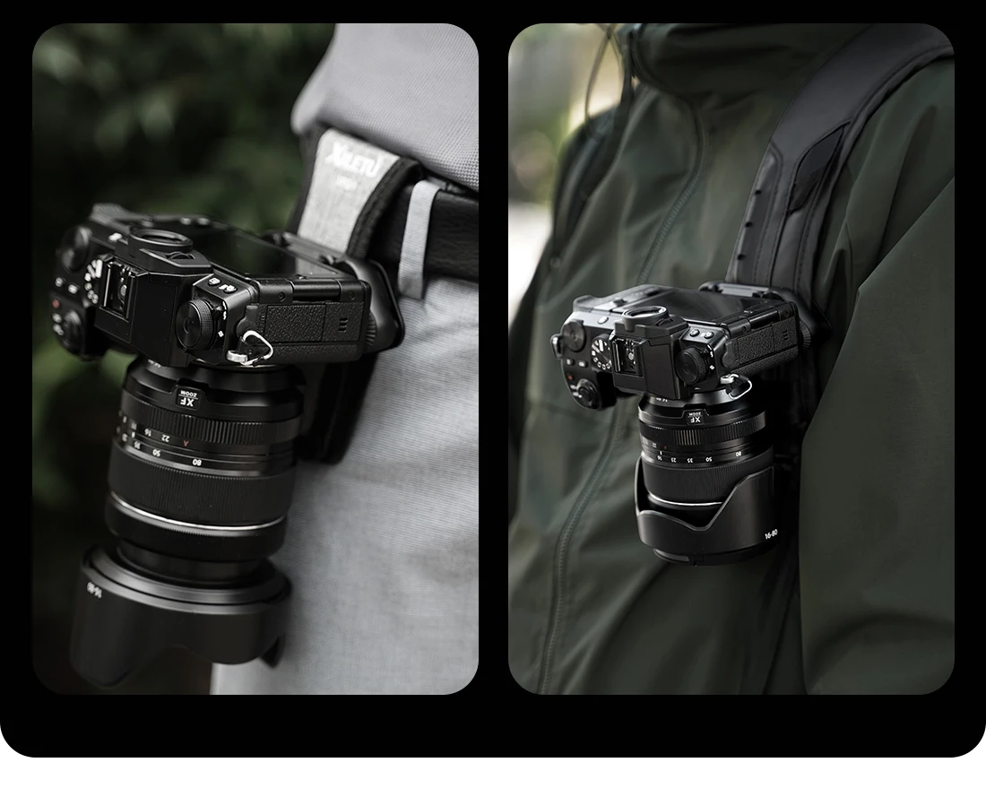 XILETU Cimapro Rucksack-Kamera-Clip, universelle Arca Swiss Schnellwechselplatte für DSLR, Sony, Nikon, Kamera, problemlos – Detail 6