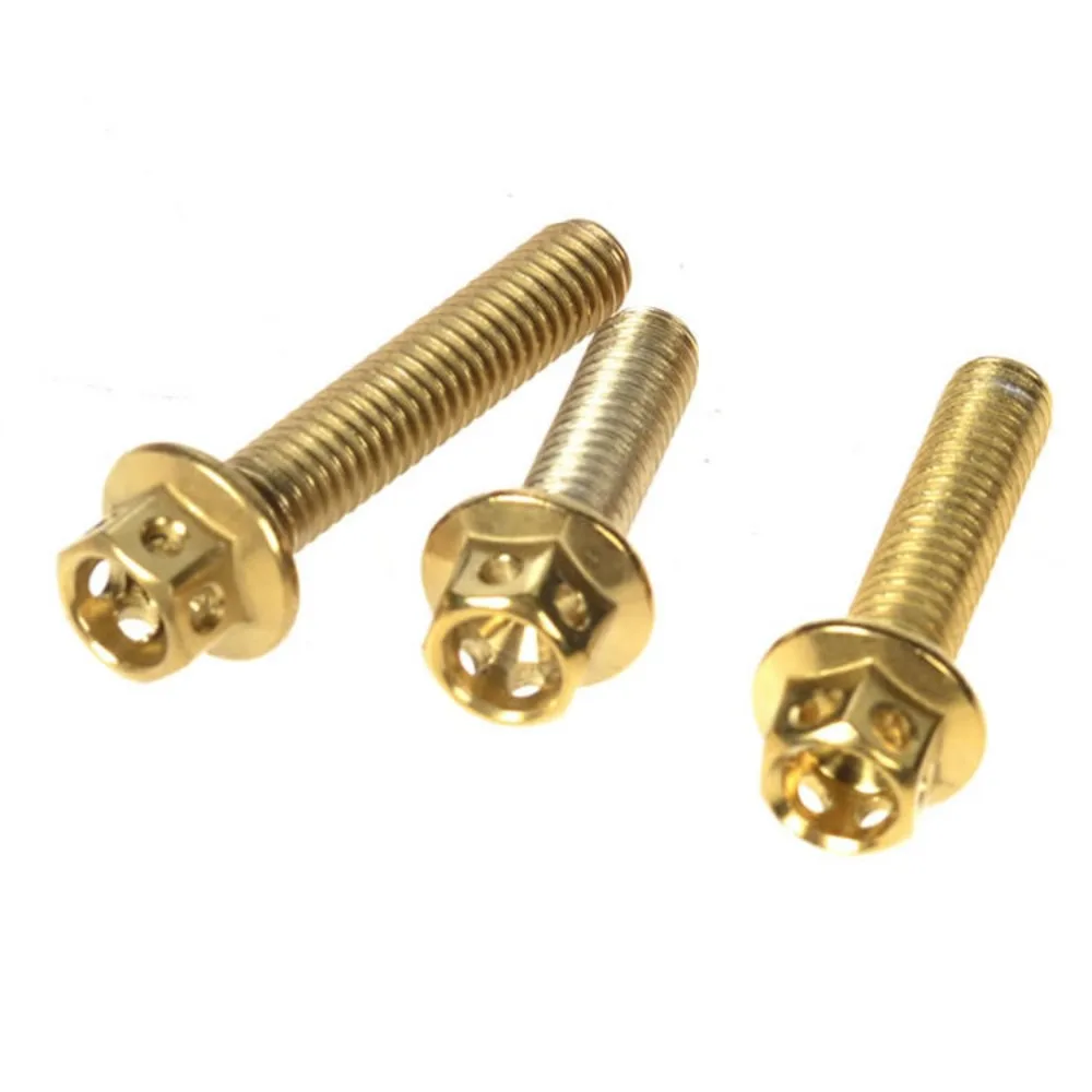 

M6*20/25/30 Alloy Flange Caliper Side Cover Large-Head Hexagon Socket Screw - Motorcycle Modification Accessory