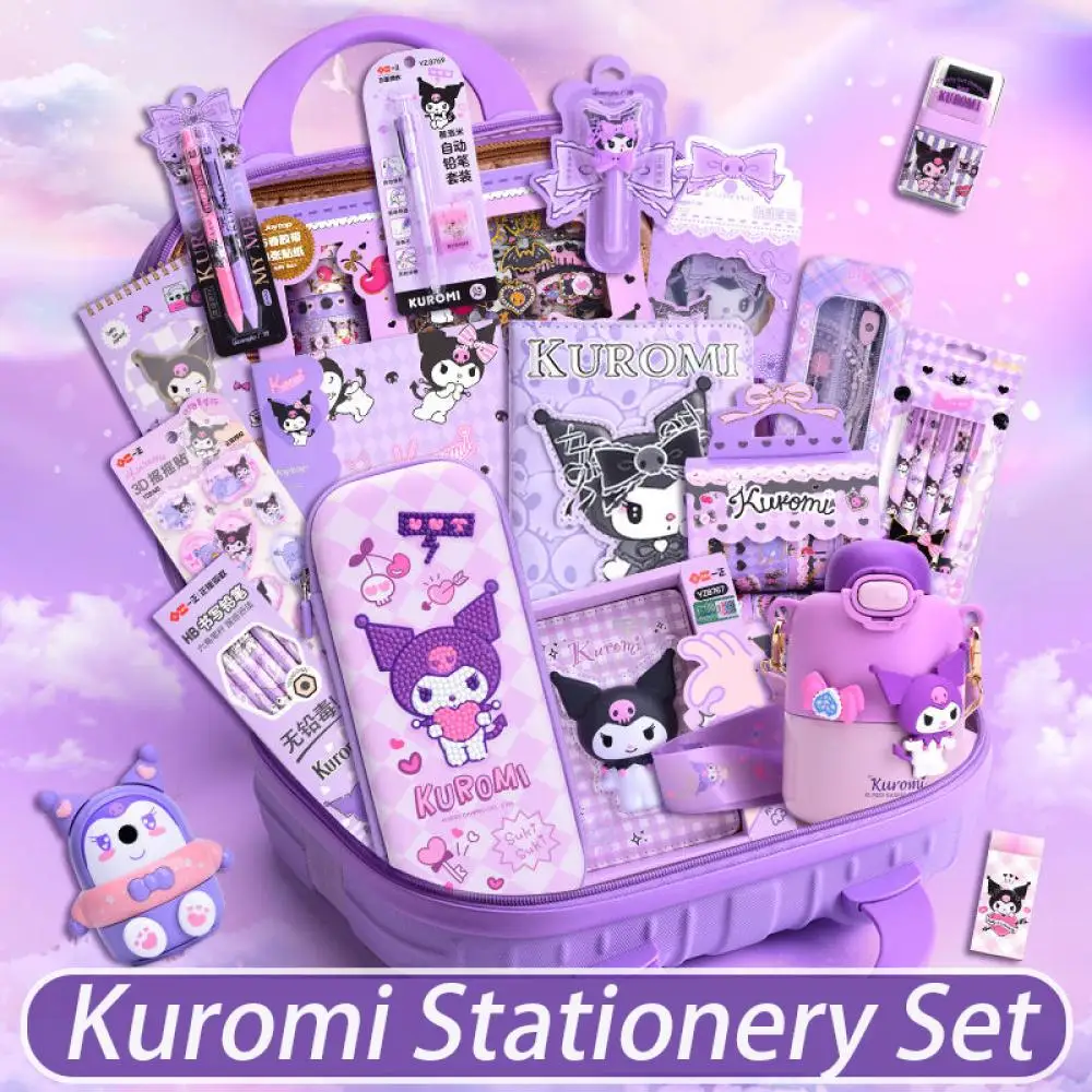 Anime Sanrio Kuromi Stationery Set Primary School Student School Supplies School Season Stationery Gift Package Birthday Present