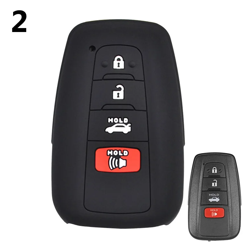 Silicone Key Case Fob For Toyota avalon camry corolla rav4 Auris Yaris Highlander Land Cruiser Prius Tacoma Fortuner Mark X