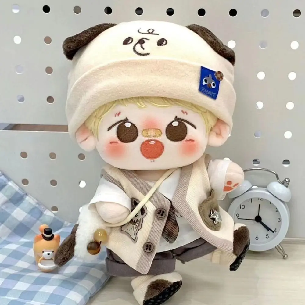 Trendy Cartoon 20cm Cotton Doll Clothes Lovely Puppy Pattern Changing Dressing Game Cute Stuffed Dolls Outfit Hat