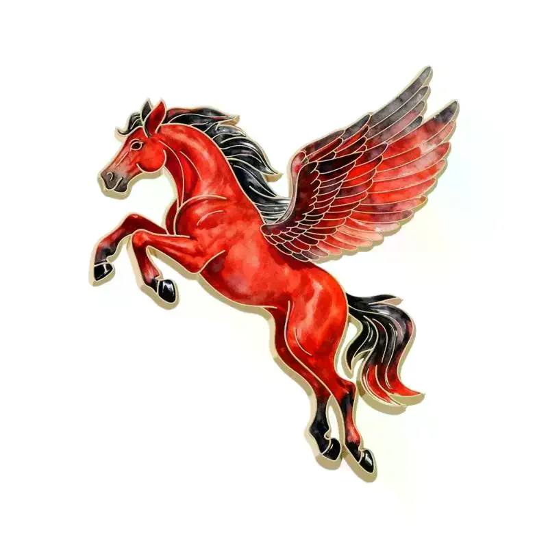 Fashion Flying Horse Brooches For Women Men Cute Animal Pony Badge Pins Clothing Bag Accessories New Year Gift