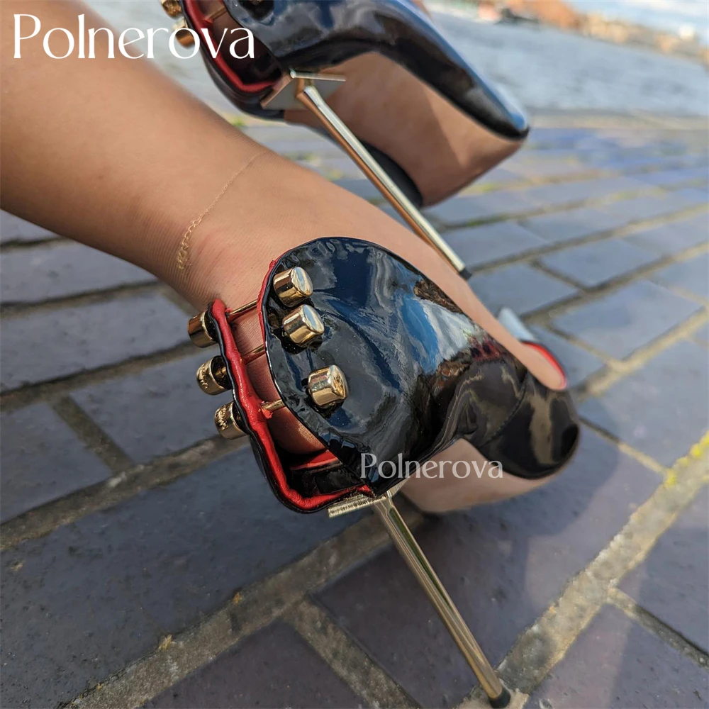 Multicolor Metallic Stiletto High Heels for Women Designer Style Sexy Handmade High Heels Golden Pin Buckle Fashion High Heels