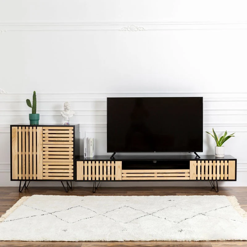 

/TV Stand and Coffee Table Set Modern Luxury Living Room Furniture Wooden TV Cabinet with Storage for 65-75 Inch TVs
