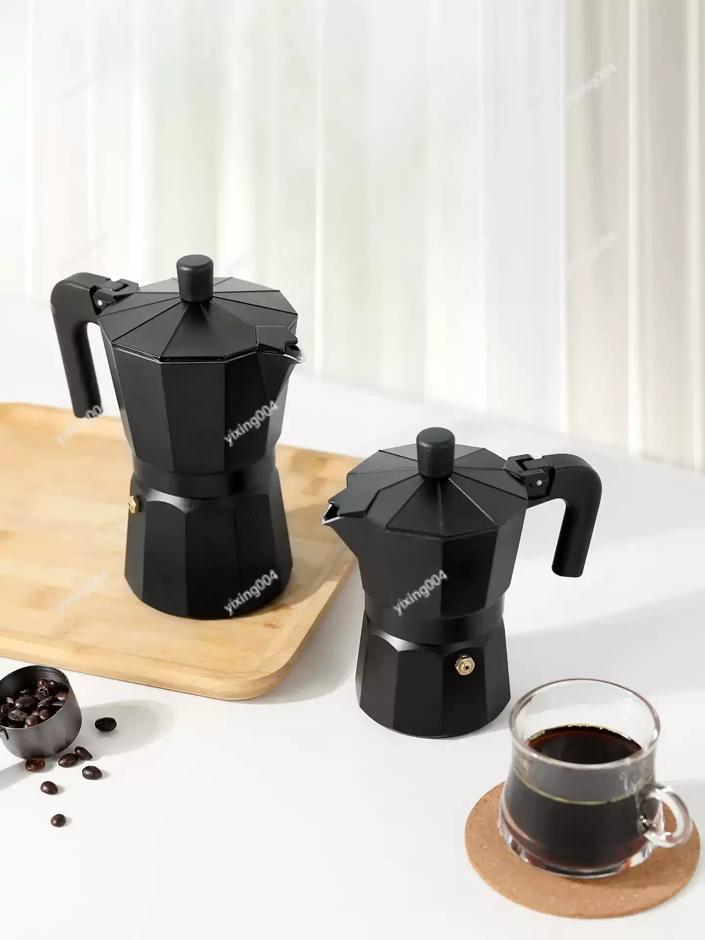Classic Moka Pot Aluminum Espresso Coffee Maker, Anti-scald Handle Kitchen Daily Brewing Accessory