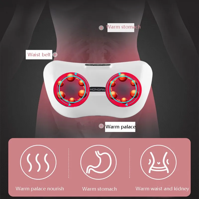 Auto Forward Reverse Kneading Heating Compress Abdominal Massager Timing Foldable Charging Protect Stomach Health Device