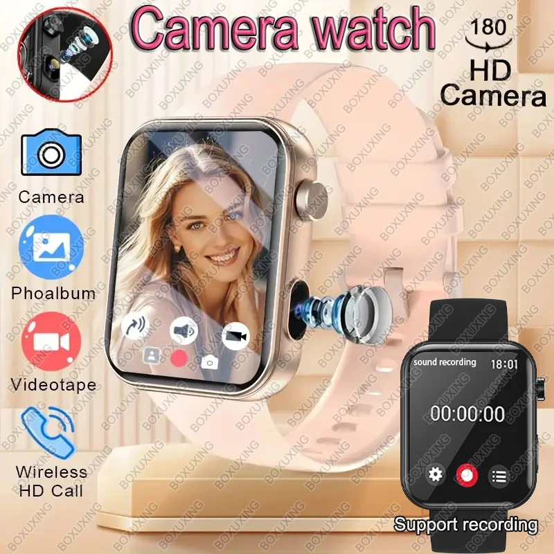 

2025Новые Смарт-часы для женщин и мужчин, камера для записи звука, видеочасы для записи фотографий, спортивные водонепроницаемые умные часы с Bluetooth и вызовом